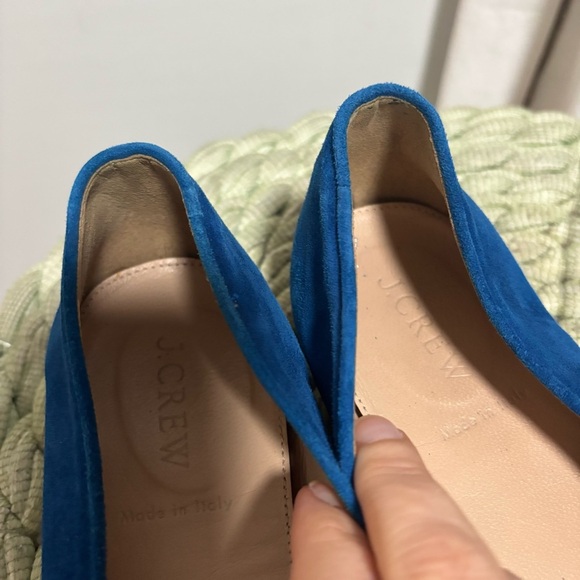 J. Crew Cleo Bright Cobalt Deep Riviera Blue Suede Slip On Loafers - Picture 6 of 11